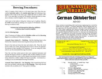 German Oktoberfest Home Brew Extract Recipe Kit