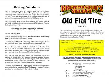 Old Flat Tire Home Brew Extract Recipe Kit