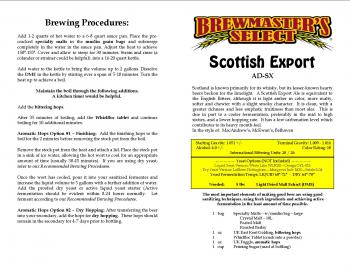 Scottish Export Home Brew Extract Recipe Kit