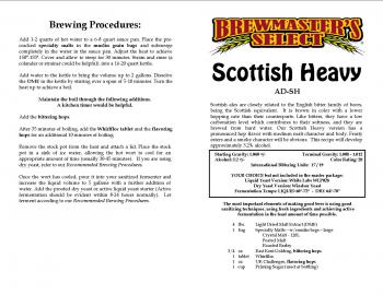 Scottish Heavy Home Brew Extract Recipe Kit