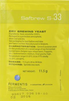 Safale S-33 Ale Yeast 