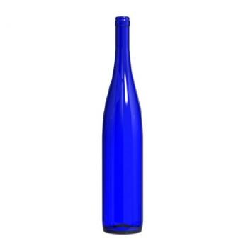 Cobalt Blue Hock Wine Bottle