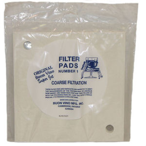 Buon Vino Mini Jet Wine Filter Pads #1 Coarse - 12-Count Pack For Home Brewing
